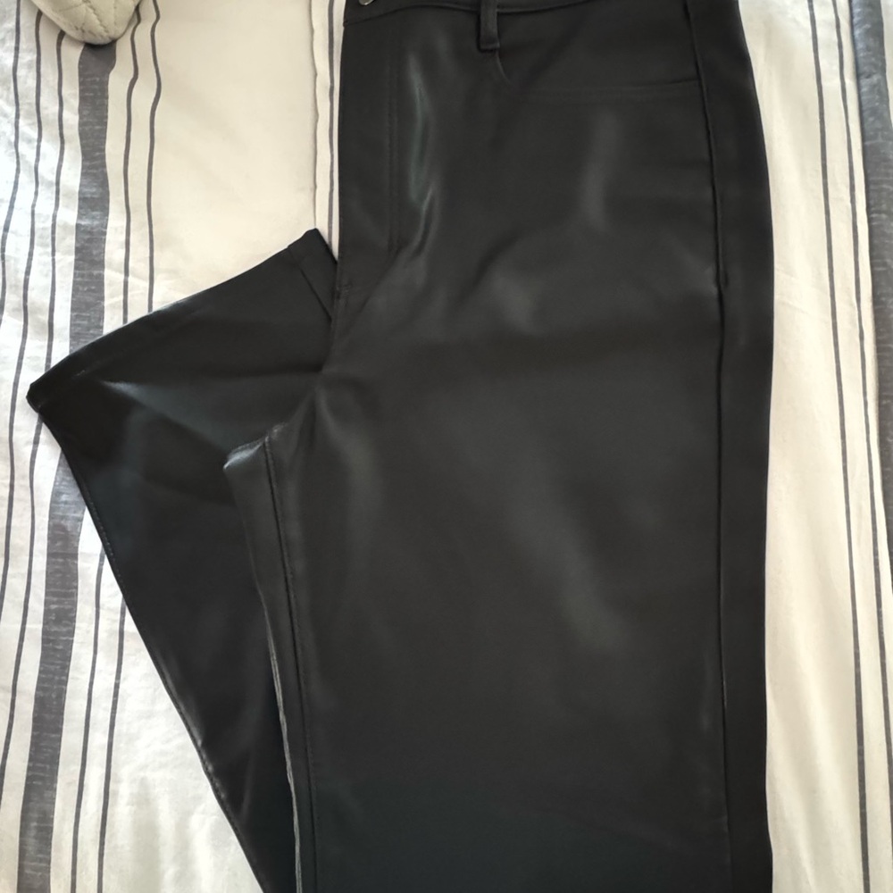 LOFT Sleek Black pleather Dress Pants